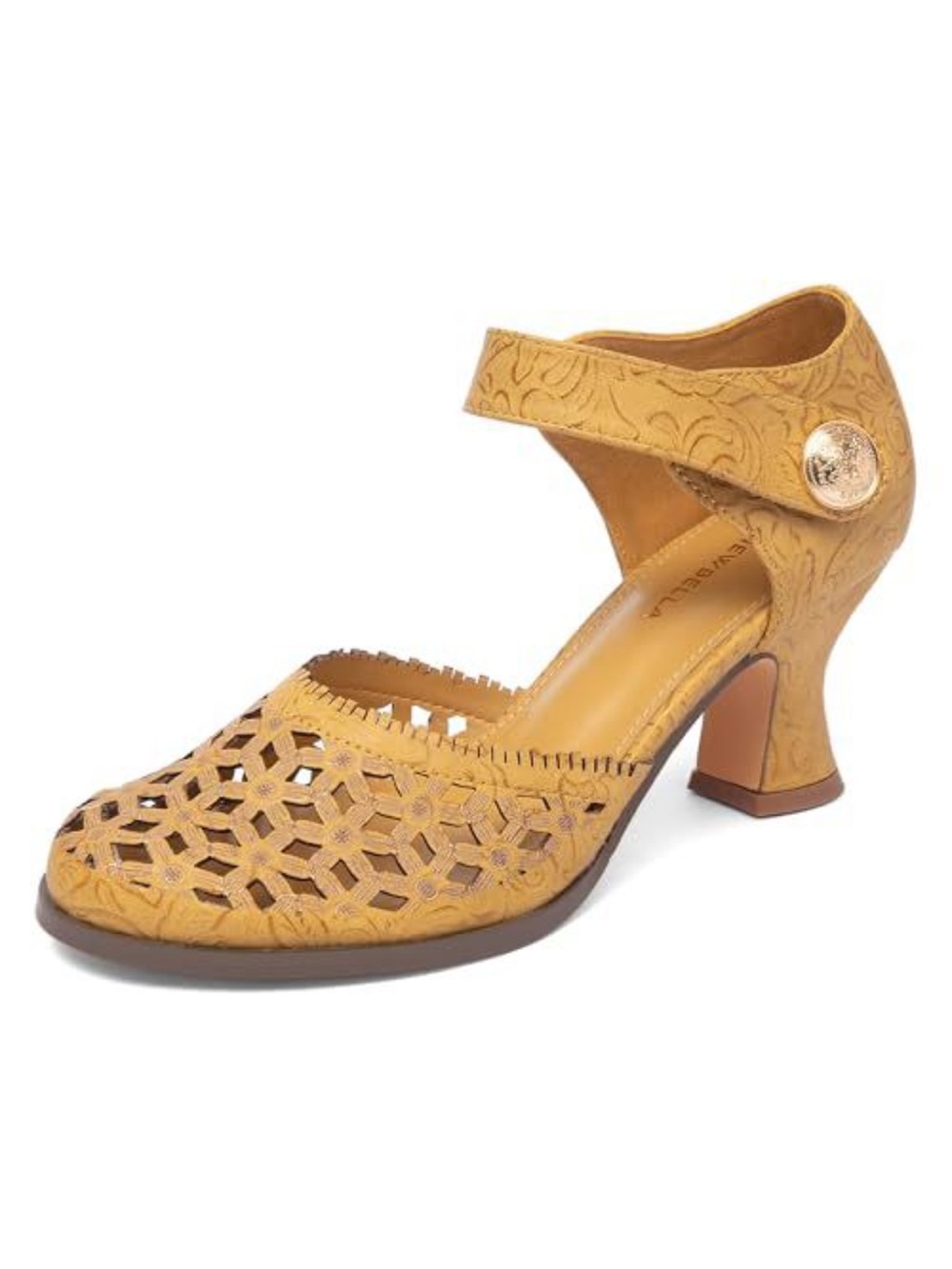 Women’s Yellow Cutout Mary Jane Heel